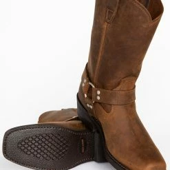 Brothers & Sons Men's Harness Boots - Square Toe Brown -Brothers + Sons shop 2000042390 200 BM