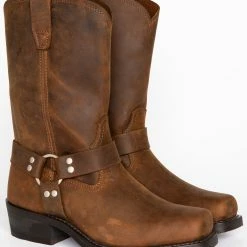 Brothers & Sons Men's Harness Boots - Square Toe Brown -Brothers + Sons shop 2000042390 200 P1 1
