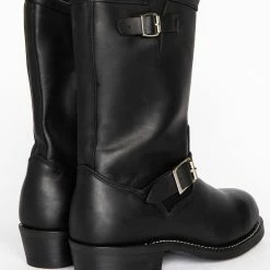 Brothers & Sons Men's Engineer Motorcycle Boots - Round Toe Black -Brothers + Sons shop 2000078014 001 BK