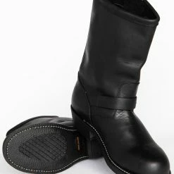 Brothers & Sons Men's Engineer Motorcycle Boots - Round Toe Black -Brothers + Sons shop 2000078014 001 BM