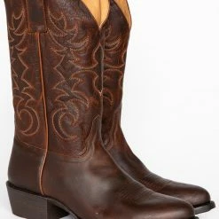 Brothers & Sons Men's Xero Gravity Embroidered Performance Boots - Medium Round Toe Brown