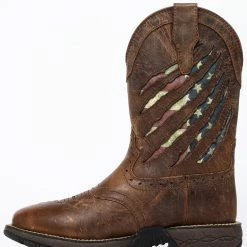 Brothers & Sons Men's Xero Gravity Patriotic Western Boots - Square Toe Brown -Brothers + Sons shop 2000258768 200 P3