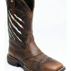 Brothers & Sons Men's Xero Gravity Lite Mexican Flag Western Boots - Broad Square Toe Brown -Brothers + Sons shop 2000330394 200 P1 1