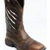 Brothers & Sons Men's Xero Gravity Lite Mexican Flag Western Boots - Broad Square Toe Brown -Brothers + Sons shop 2000330394 200 P1