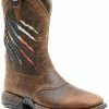 Brothers & Sons Men's Texas Flag Lite Western Boots - Broad Square Toe Brown -Brothers + Sons shop 2000349012 200 P1