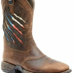 Brothers & Sons Men's Texas Flag Lite Western Boots - Broad Square Toe Brown