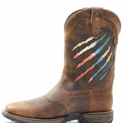 Brothers & Sons Men's Texas Flag Lite Western Boots - Broad Square Toe Brown -Brothers + Sons shop 2000349012 200 P3