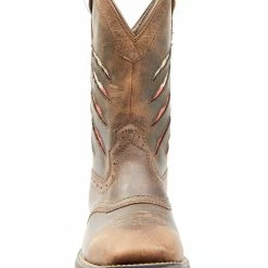 Brothers & Sons Men's Texas Flag Lite Western Boots - Broad Square Toe Brown -Brothers + Sons shop 2000349012 200 P4