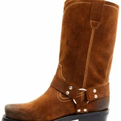 Brothers & Sons Men's Roughout Moto Boots - Square Toe Brown -Brothers + Sons shop 2000354437 200 P3