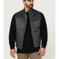 Brothers & Sons Men's Solid Baby Twill CC Zip-Front Vest  Brown -Brothers + Sons shop 2000358812 022 P1