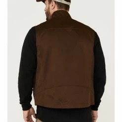 Brothers & Sons Men's Solid Baby Twill CC Zip-Front Vest  Brown -Brothers + Sons shop 2000358812 200 P4