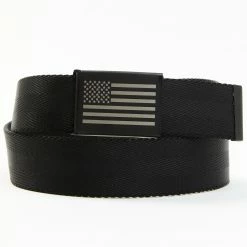 Brothers & Sons Men's Antique Flag Plaque Buckle Nylon Belt