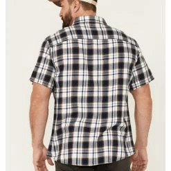 Brothers & Sons Men's Navy Large Plaid Short Sleeve Button-Down Western Shirt  -Brothers + Sons shop 2000359187 410 P4