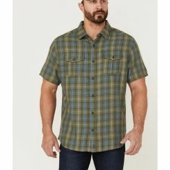 Brothers & Sons Men's Plaid Casual Woven Short Sleeve Button-Down Western Shirt Olive 13 Brothers & Sons Men's Plaid Casual Woven Short Sleeve Button-Down Western Shirt Olive -Brothers + Sons shop 2000359188 341 P1