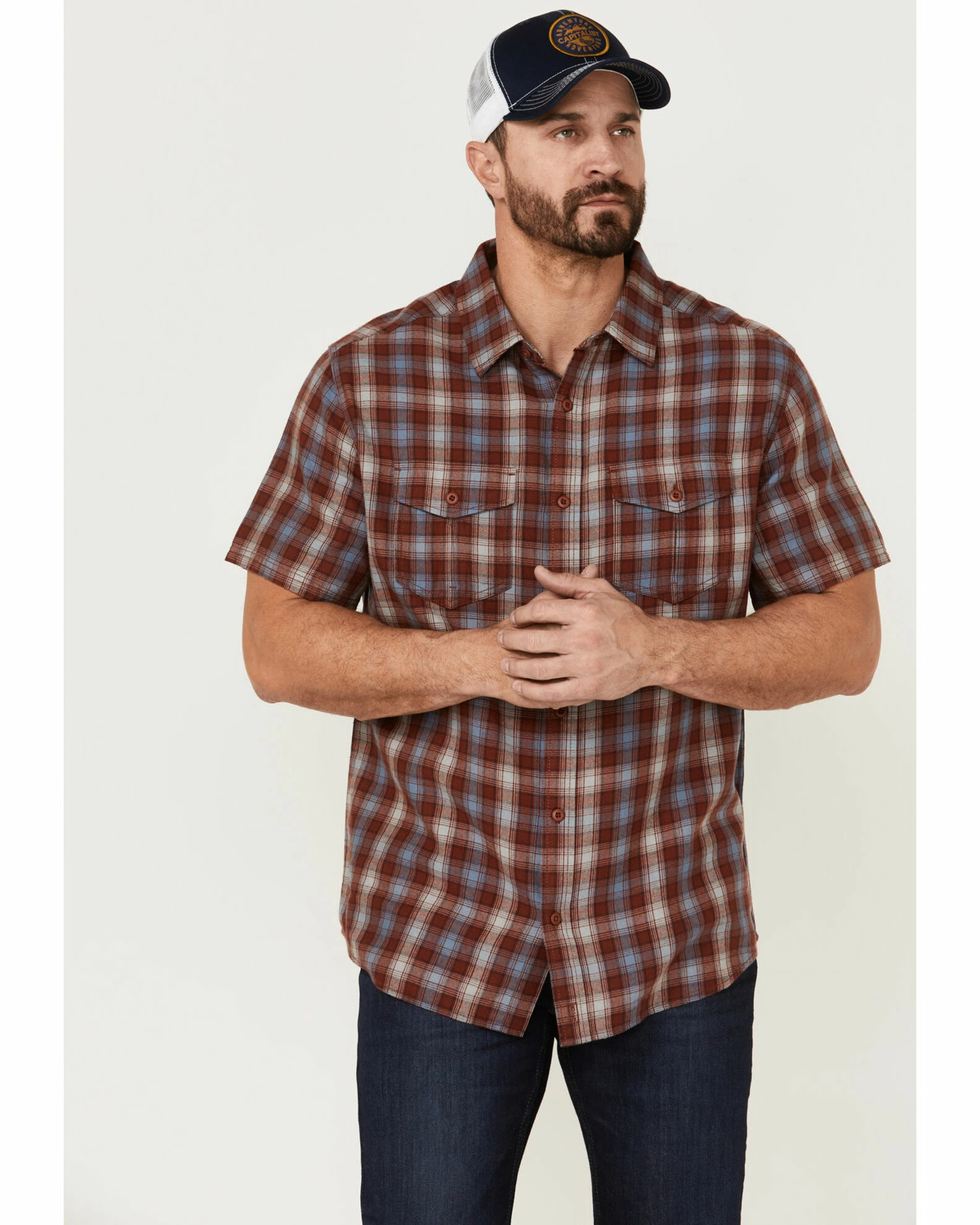 Brothers & Sons Men's Plaid Casual Woven Short Sleeve Button-Down Western Shirt Olive 3 Brothers & Sons Men's Plaid Casual Woven Short Sleeve Button-Down Western Shirt Olive
