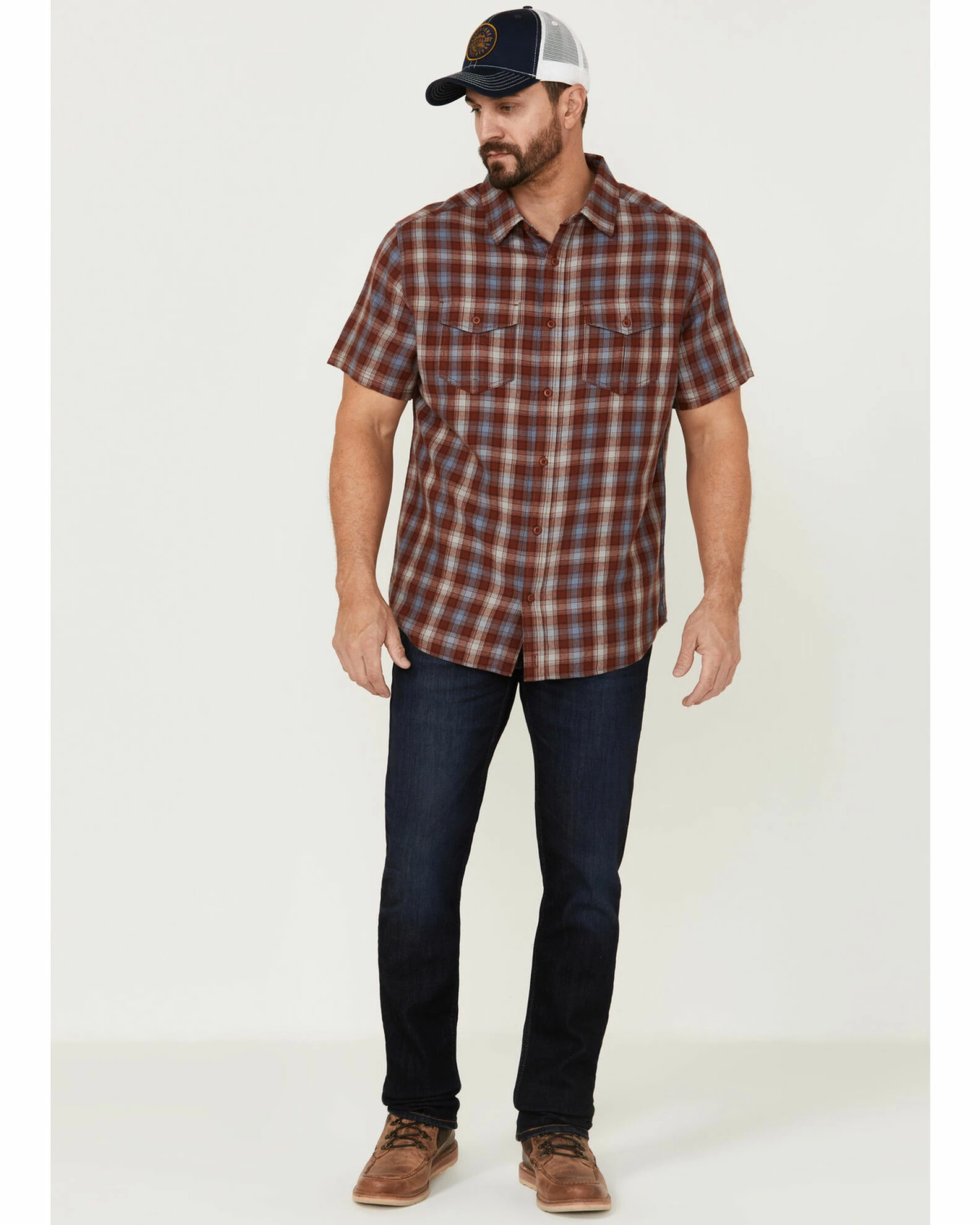 Brothers & Sons Men's Plaid Casual Woven Short Sleeve Button-Down Western Shirt Olive 4 Brothers & Sons Men's Plaid Casual Woven Short Sleeve Button-Down Western Shirt Olive - Image 2