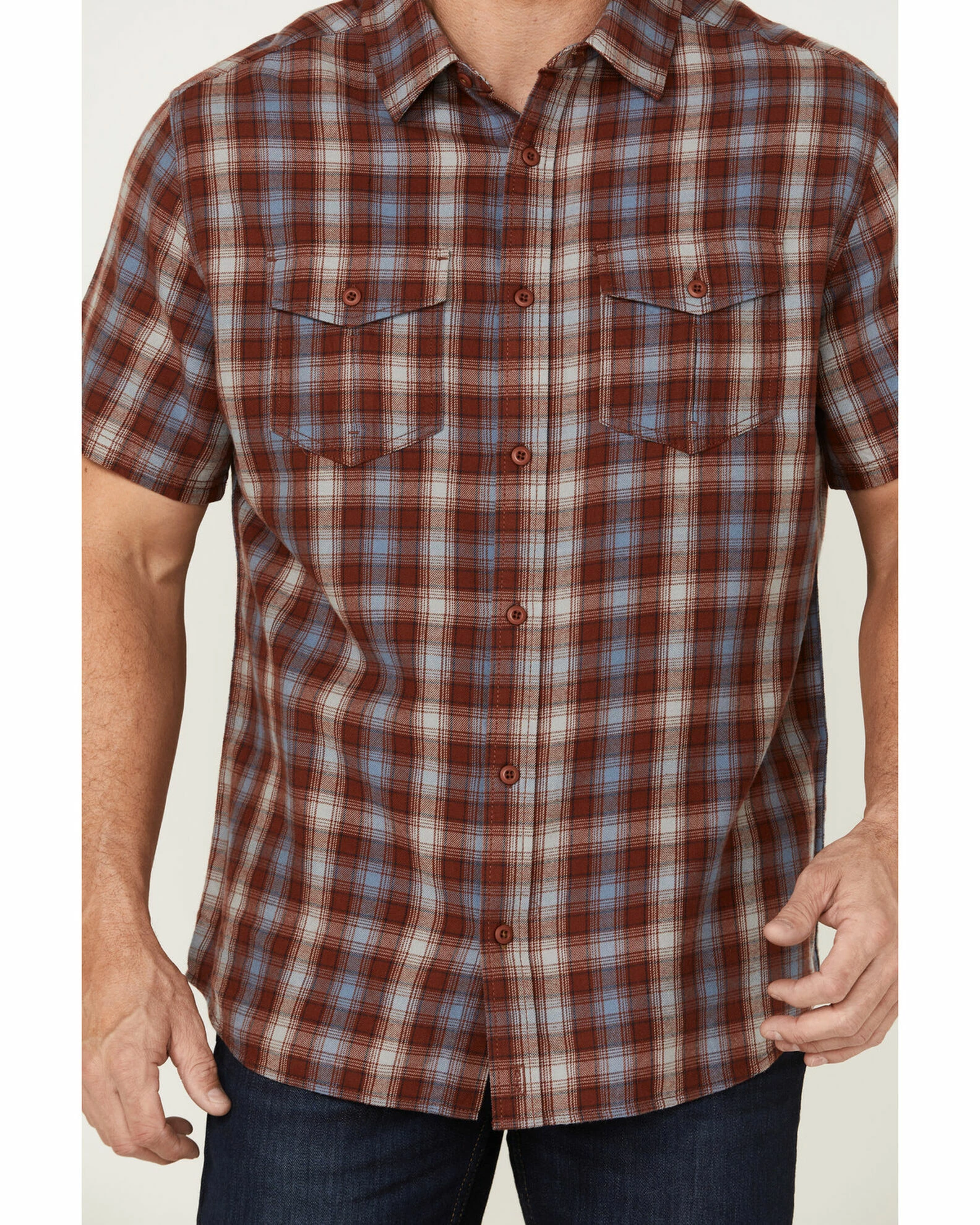 Brothers & Sons Men's Plaid Casual Woven Short Sleeve Button-Down Western Shirt Olive 5 Brothers & Sons Men's Plaid Casual Woven Short Sleeve Button-Down Western Shirt Olive - Image 3