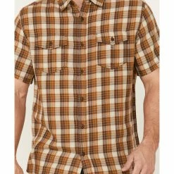 Brothers & Sons Men's Khaki Plaid Short Sleeve Button-Down Western Shirt 8 Brothers & Sons Men's Khaki Plaid Short Sleeve Button-Down Western Shirt -Brothers + Sons shop 2000359190 250 P3