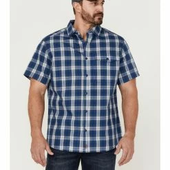 Brothers & Sons Men's Performance Plaid Short Sleeve Button-Down Western Shirt Blue 11 Brothers & Sons Men's Performance Plaid Short Sleeve Button-Down Western Shirt Blue -Brothers + Sons shop 2000359193 400 P1 1