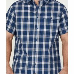 Brothers & Sons Men's Performance Plaid Short Sleeve Button-Down Western Shirt Blue 9 Brothers & Sons Men's Performance Plaid Short Sleeve Button-Down Western Shirt Blue -Brothers + Sons shop 2000359193 400 P3