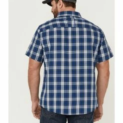 Brothers & Sons Men's Performance Plaid Short Sleeve Button-Down Western Shirt Blue 10 Brothers & Sons Men's Performance Plaid Short Sleeve Button-Down Western Shirt Blue -Brothers + Sons shop 2000359193 400 P4