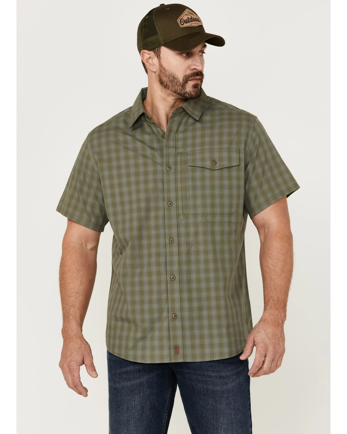 Brothers & Sons Men's Sage Plaid Performance Short Sleeve Button-Down Western Shirt 7 Brothers & Sons Men's Sage Plaid Performance Short Sleeve Button-Down Western Shirt - Image 5