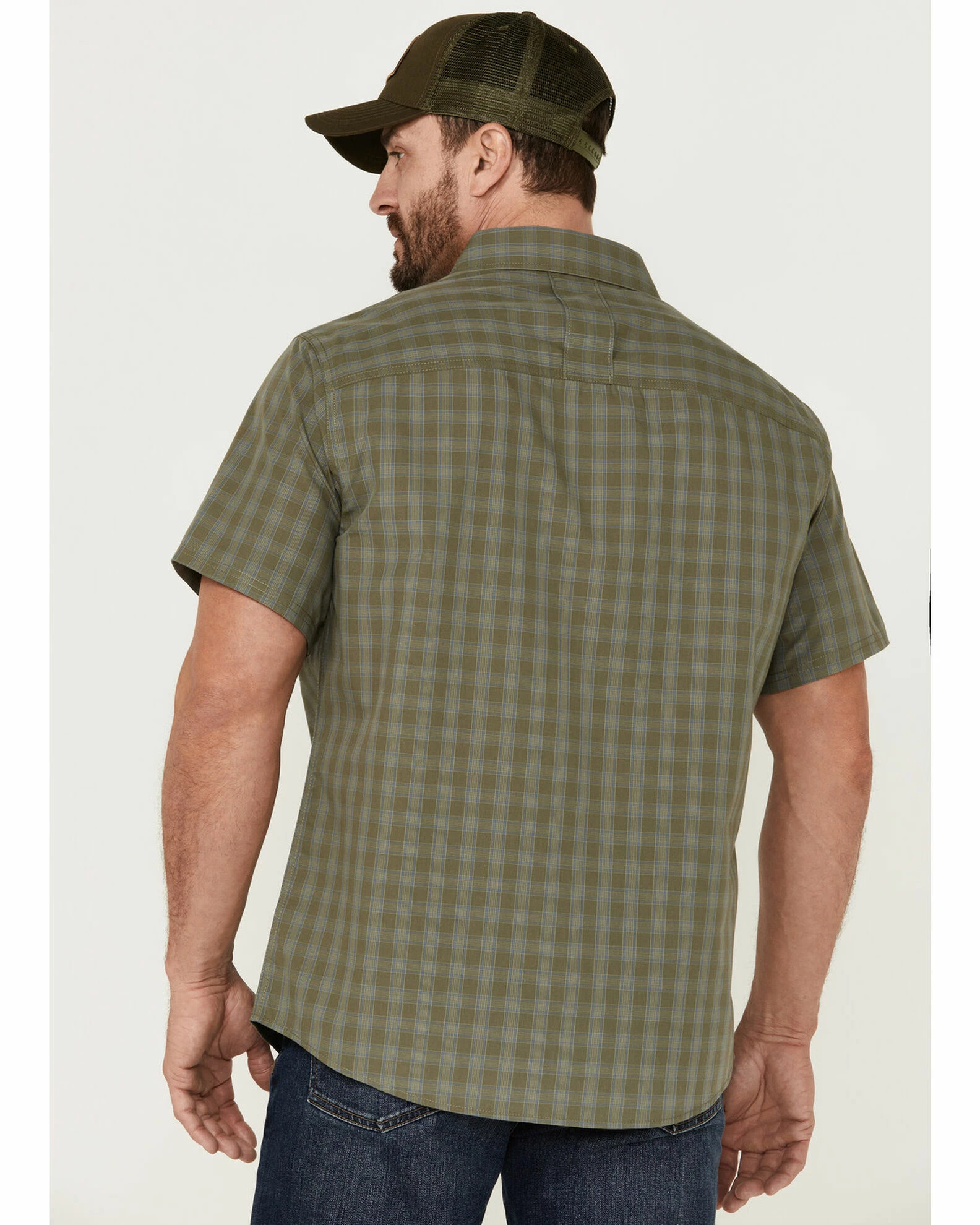 Brothers & Sons Men's Sage Plaid Performance Short Sleeve Button-Down Western Shirt 6 Brothers & Sons Men's Sage Plaid Performance Short Sleeve Button-Down Western Shirt - Image 4