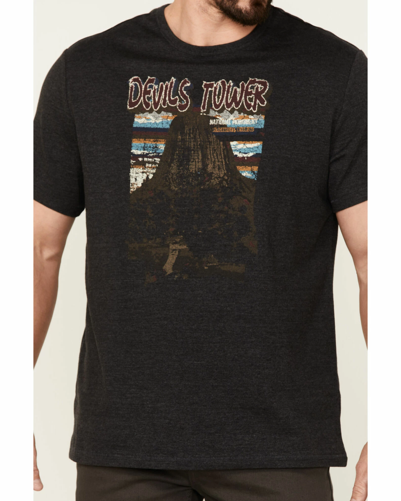 Brothers & Sons Men's Devils Tower National Monument Graphic Short Sleeve T-Shirt Black 5 Brothers & Sons Men's Devils Tower National Monument Graphic Short Sleeve T-Shirt Black - Image 3