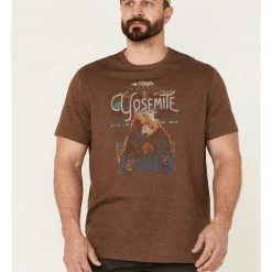 Brothers & Sons Men's Brown Yosemite Bear Graphic Short Sleeve T-Shirt