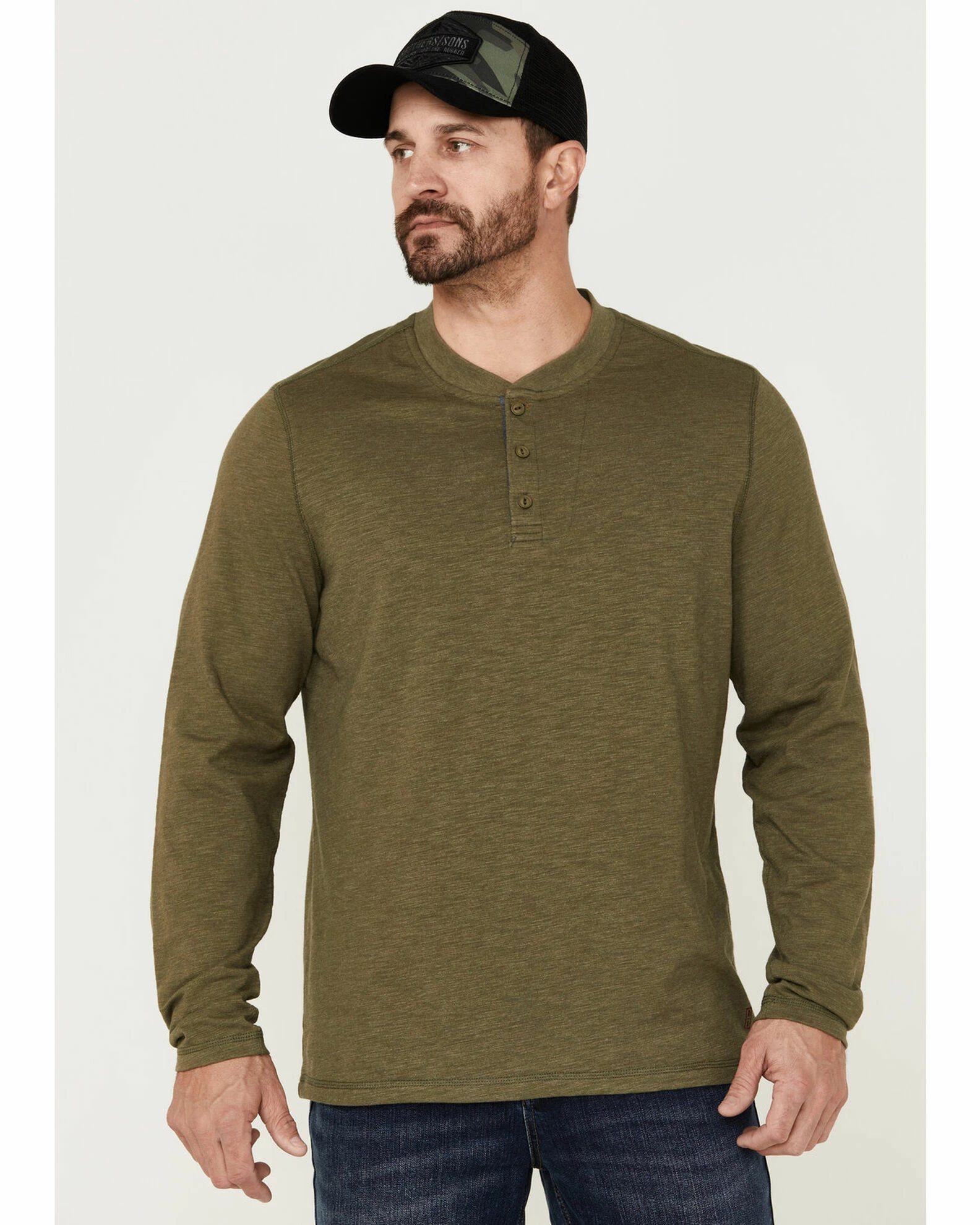 Brothers & Sons Men's Solid Heather Slub Long Sleeve Henley Shirt 3 Brothers & Sons Men's Solid Heather Slub Long Sleeve Henley Shirt