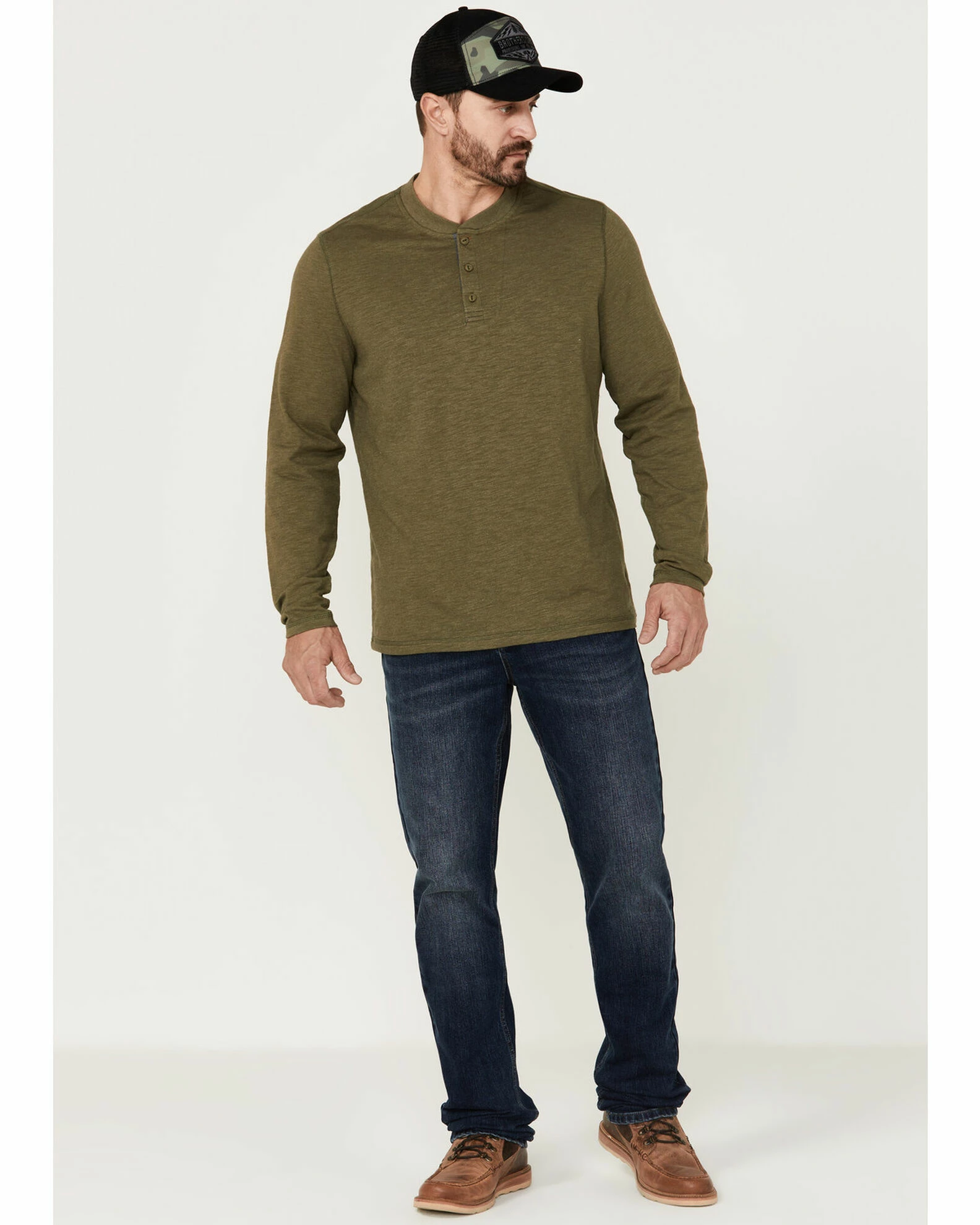 Brothers & Sons Men's Solid Heather Slub Long Sleeve Henley Shirt 4 Brothers & Sons Men's Solid Heather Slub Long Sleeve Henley Shirt - Image 2