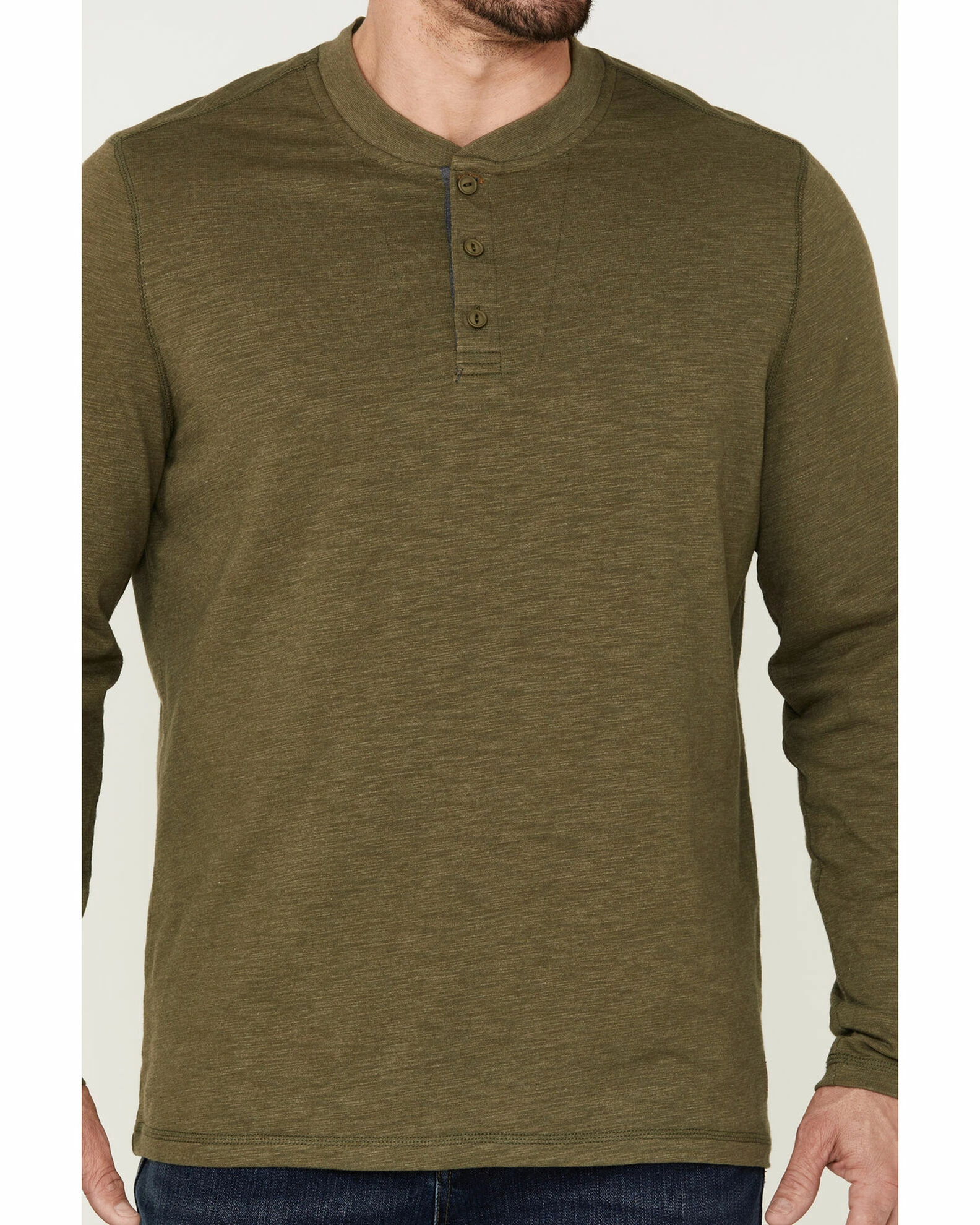 Brothers & Sons Men's Solid Heather Slub Long Sleeve Henley Shirt 5 Brothers & Sons Men's Solid Heather Slub Long Sleeve Henley Shirt - Image 3