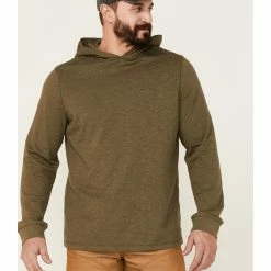 Brothers & Sons Men's Solid Heather Slub Long Sleeve Hooded Shirt