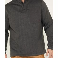 Brothers & Sons Men's Solid Quilt Weathered Mock 1/4 Button Front Pullover -Brothers + Sons shop 2000359489 022 P3