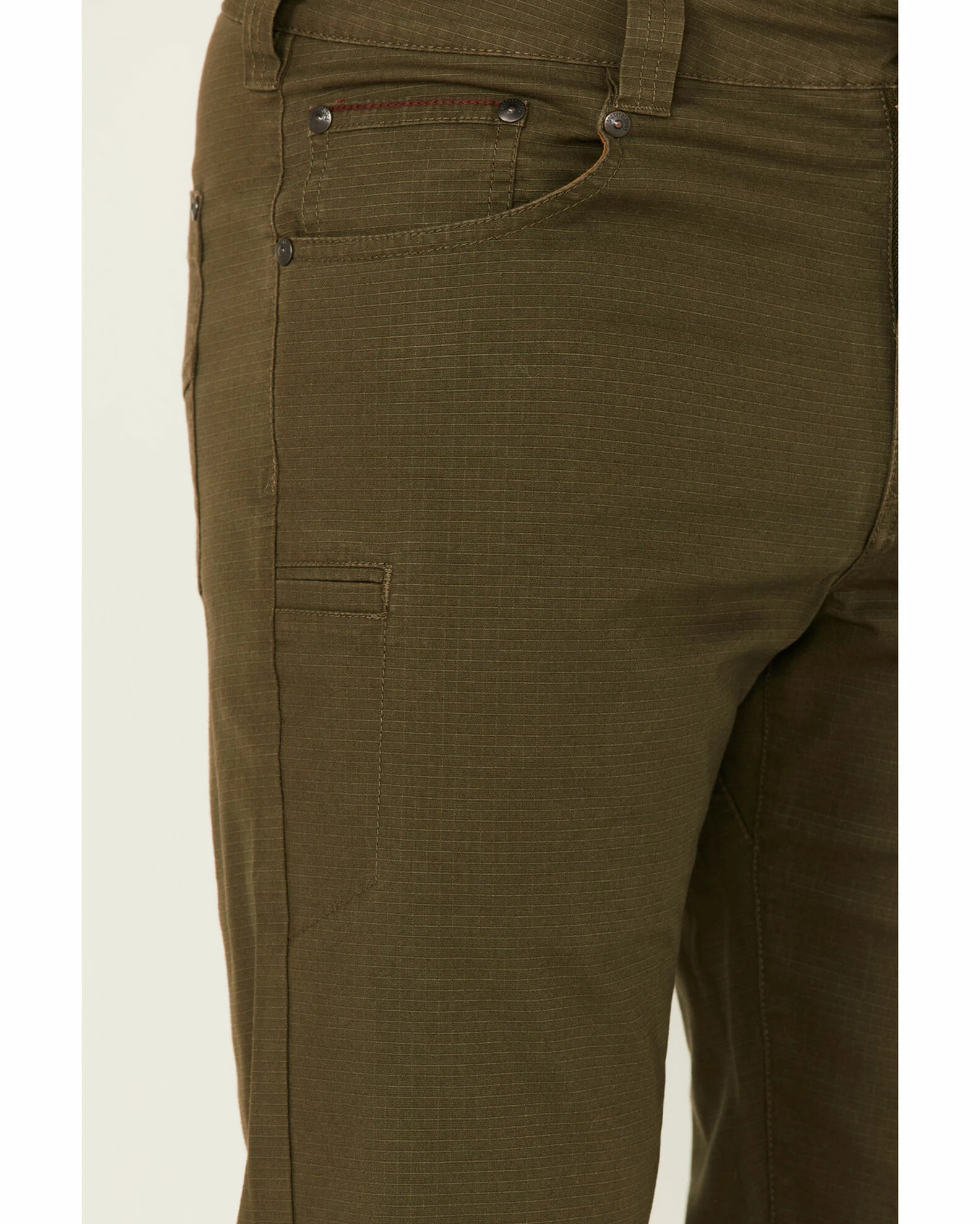 Brothers & Sons Men's Weathered Ripstop Stretch Slim Straight Pants Olive 4 Brothers & Sons Men's Weathered Ripstop Stretch Slim Straight Pants Olive - Image 2