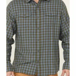 Brothers & Sons Men's Small Check Plaid Long Sleeve Button-Down Western Shirt  Red -Brothers + Sons shop 2000359600 402 P3
