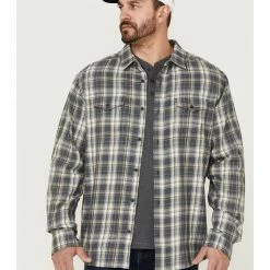 Brothers & Sons Men's Plaid Long Sleeve Button-Down Western Shirt Brown