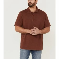 Brothers & Sons Men's Solid Slub Short Sleeve Polo Shirt  Red