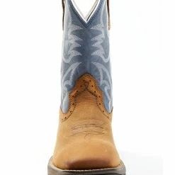 Brothers & Sons Men's LITE Peacock Blue Performance Leather Western Boots - Broad Square Toe  -Brothers + Sons shop 2000360427 400 P4