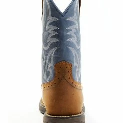 Brothers & Sons Men's LITE Peacock Blue Performance Leather Western Boots - Broad Square Toe  -Brothers + Sons shop 2000360427 400 P5