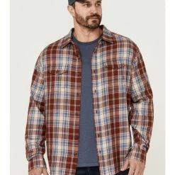Brothers & Sons Men's Red Plaid Casual Woven Long Sleeve Button-Down Western Shirt -Brothers + Sons shop 2000360804 600 P1 1