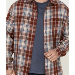 Brothers & Sons Men's Red Plaid Casual Woven Long Sleeve Button-Down Western Shirt -Brothers + Sons shop 2000360804 600 P3