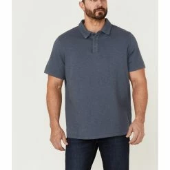 Brothers & Sons Men's Slub Polo Shirt  Indigo -Brothers + Sons shop 2000364471 402 P1 1