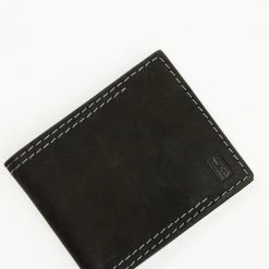Brothers & Sons Men's Leather Bifold Wallet Black