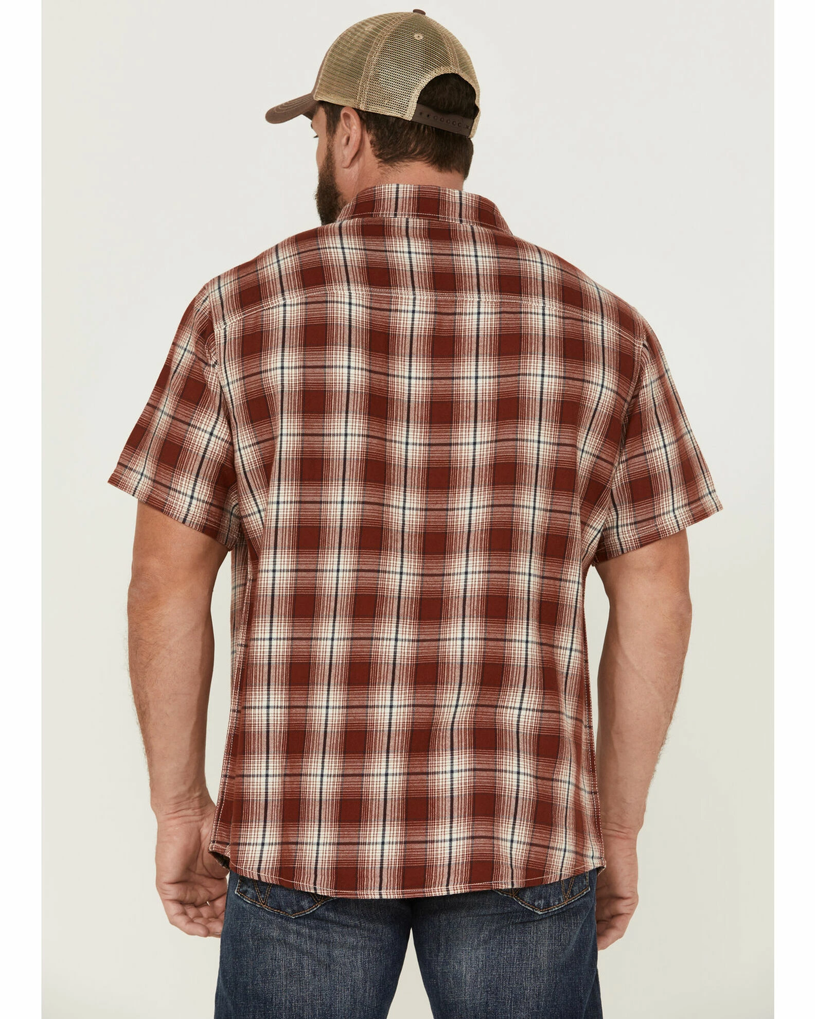 Brothers & Sons Men's Large Plaid Short Sleeve Button-Down Western Shirt Red 6 Brothers & Sons Men's Large Plaid Short Sleeve Button-Down Western Shirt Red - Image 4