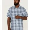 Brothers & Sons Men's Buffalo Indigo Check Plaid Short Sleeve Button-Down Western Shirt  -Brothers + Sons shop 2000364565 402 P1