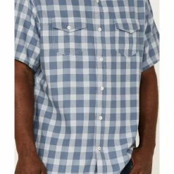 Brothers & Sons Men's Buffalo Indigo Check Plaid Short Sleeve Button-Down Western Shirt  -Brothers + Sons shop 2000364565 402 P3