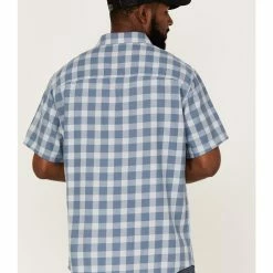Brothers & Sons Men's Buffalo Indigo Check Plaid Short Sleeve Button-Down Western Shirt  -Brothers + Sons shop 2000364565 402 P4
