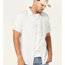 Brothers & Sons Men's Performance Short Sleeve Button-Down Western Shirt  Light Grey -Brothers + Sons shop 2000364566 025 P1 1