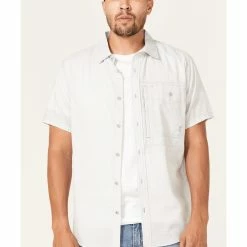 Brothers & Sons Men's Performance Short Sleeve Button-Down Western Shirt  Light Grey -Brothers + Sons shop 2000364566 025 P3